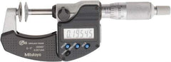 Mitutoyo - 0 to 1 Inch, Ratchet Stop Thimble, IP65 Water Resistance, Electronic Disc Micrometer - 0.0002 Inch Accuracy, 20mm Disc, 0.00005 Inch Resolution - Industrial Tool & Supply