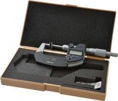 Mitutoyo - 0 to 1 Inch, Ratchet Stop Thimble, IP54 Water Resistance, Electronic Disc Micrometer - 0.0002 Inch Accuracy, 20mm Disc, 0.00005 Inch Resolution - Industrial Tool & Supply