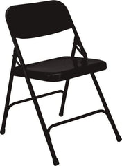 NPS - 18-1/4" Wide x 20-1/4" Deep x 29-1/2" High, Steel Standard Folding Chair - Black - Industrial Tool & Supply