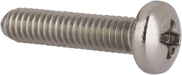 Value Collection - #8-32 UNC, 3/4" Length Under Head Phillips Drive Machine Screw - Pan Head, Grade 316 Stainless Steel, Uncoated, Without Washer - Industrial Tool & Supply
