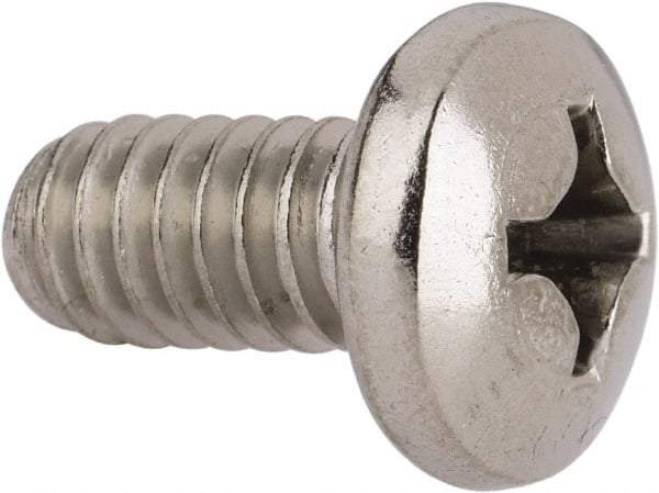 Value Collection - 1/4-20 UNC, 1/2" Length Under Head Phillips Drive Machine Screw - Pan Head, Grade 316 Stainless Steel, Uncoated, Without Washer - Industrial Tool & Supply