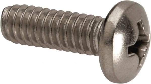 Value Collection - 1/4-20 UNC, 3/4" Length Under Head Phillips Drive Machine Screw - Pan Head, Grade 316 Stainless Steel, Uncoated, Without Washer - Industrial Tool & Supply