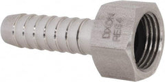 Dixon Valve & Coupling - 1/2" Stainless Steel Suction Female Coupling withNut - Short Shank - Industrial Tool & Supply