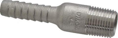 Dixon Valve & Coupling - 1/2" Pipe ID, Threaded Combination Nipple for Hoses - Male NPT, 316 Stainless Steel - Industrial Tool & Supply