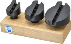 Made in USA - 3 Piece, 3/4" Shank Diam, 1-3/8" to 2-1/2" Max Head Diam, Straight Shank, Fly Cutter Set - 1 Bit Per Cutter, 3/8 to 1/2" Tool Bit, Multiple Head Diams, Includes Wood Block - Industrial Tool & Supply