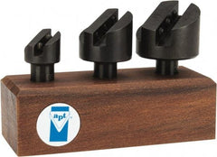 Made in USA - 3 Piece, 1/2" Shank Diam, 3/4" to 1-3/8" Max Head Diam, Straight Shank, Fly Cutter Set - 1 Bit Per Cutter, 3/16 to 5/16" Tool Bit, Multiple Head Diams, Includes Wood Block - Industrial Tool & Supply