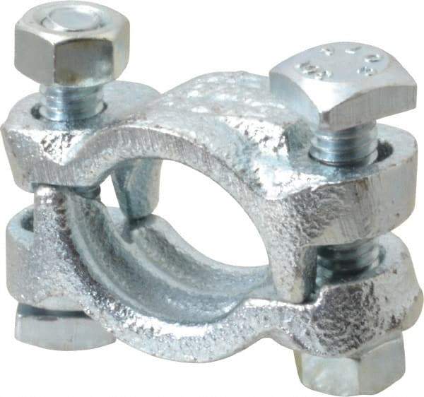 Dixon Valve & Coupling - 1-1/8 to 1-3/16" OD, Double Bolt Iron Clamp - Plated Malleable Iron - Industrial Tool & Supply