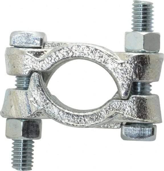 Dixon Valve & Coupling - 1-3/16 to 1-3/8" OD, Double Bolt Iron Clamp - Plated Malleable Iron - Industrial Tool & Supply