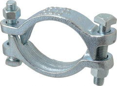 Dixon Valve & Coupling - 3-1/4 to 3-1/2" OD, Double Bolt Iron Clamp - Plated Malleable Iron - Industrial Tool & Supply