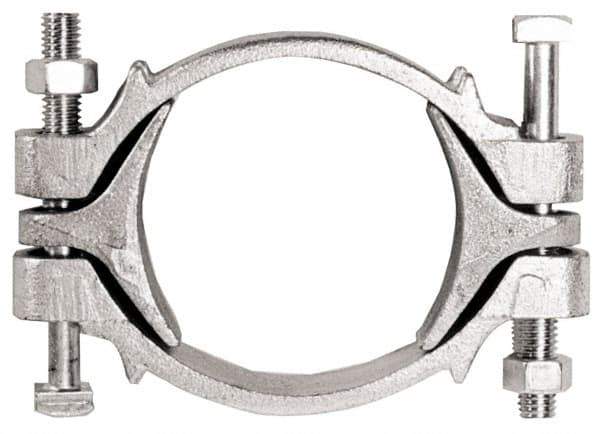 Dixon Valve & Coupling - 7-11/16 to 8-3/16" OD, Double Bolt Iron Clamp - Plated Malleable Iron - Industrial Tool & Supply