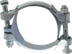 Dixon Valve & Coupling - 4-1/4 to 4-15/16" OD, Double Bolt Iron Clamp - Plated Malleable Iron - Industrial Tool & Supply