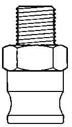 NewAge Industries - 4" Nylon Cam & Groove Suction & Discharge Hose Male Adapter Male NPT Thread - Part F, 4" Thread, 75 Max psi - Industrial Tool & Supply
