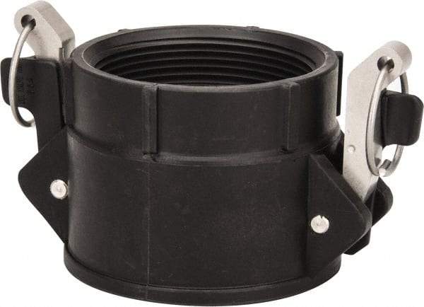 NewAge Industries - 3" Polypropylene Cam & Groove Suction & Discharge Hose Female Coupler Female NPT Thread - Part D, 3" Thread, 75 Max psi - Industrial Tool & Supply