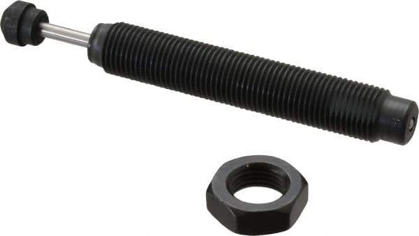 Parker - 9/16-18 Thread, 0.16 Rod Diam, 0.63 Stroke Length, Male Button Shock - 0.46 Shock Outside Diam, 4-1/2 OAL - Industrial Tool & Supply