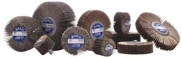 Superior Abrasives - 1" Diam x 1" Face Width, Very Fine Aluminum Oxide Coated Mounted Flap Wheel - 240 Grit - Industrial Tool & Supply