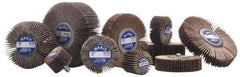 Superior Abrasives - 1" Diam x 1" Face Width, Very Fine Aluminum Oxide Coated Mounted Flap Wheel - 240 Grit - Industrial Tool & Supply
