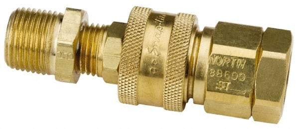 North - 2" Long, 1/2" Internal Diam, Coupler for SAR Systems - Gold, Compatible with CF2000 Series - Industrial Tool & Supply