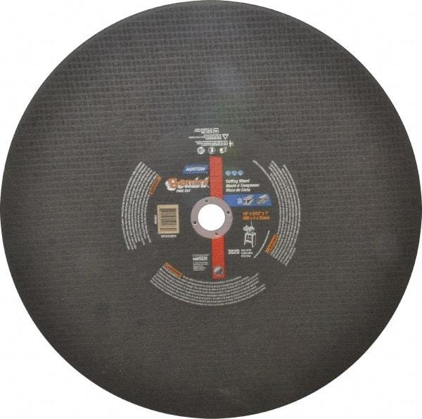 Norton - 16" Aluminum Oxide Cutoff Wheel - 5/32" Thick, 1" Arbor, 3,820 Max RPM, Use with Stationary Tools - Industrial Tool & Supply