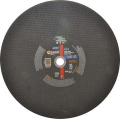 Norton - 16" Aluminum Oxide Cutoff Wheel - 5/32" Thick, 1" Arbor, 3,820 Max RPM, Use with Stationary Tools - Industrial Tool & Supply