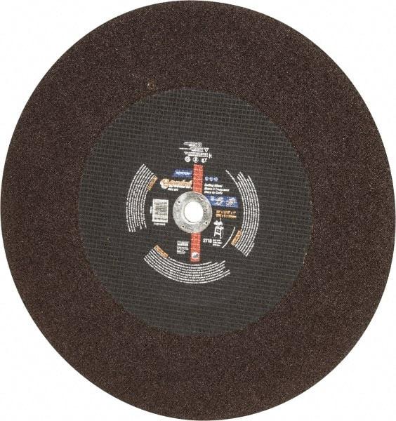 Norton - 20" Aluminum Oxide Cutoff Wheel - 3/16" Thick, 1" Arbor, 2,710 Max RPM, Use with Stationary Tools - Industrial Tool & Supply