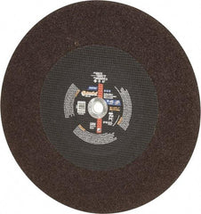 Norton - 20" Aluminum Oxide Cutoff Wheel - 3/16" Thick, 1" Arbor, 2,710 Max RPM, Use with Stationary Tools - Industrial Tool & Supply