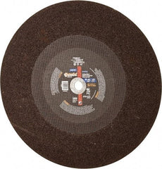Norton - 20" Aluminum Oxide Cutoff Wheel - 3/16" Thick, 1" Arbor, 2,710 Max RPM, Use with Stationary Tools - Industrial Tool & Supply