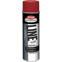 Krylon - 18 fl oz Red Striping Paint - 234 to 332 Sq Ft/Gal Coverage, Solvent-Based Formula - Industrial Tool & Supply
