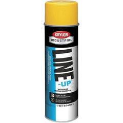 Krylon - 17 fl oz Yellow Striping Paint - 234 to 332 Sq Ft/Gal Coverage, Water-Based Formula - Industrial Tool & Supply