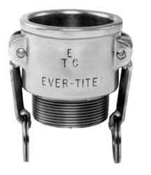 EVER-TITE Coupling Products - 5" Stainless Steel Cam & Groove Suction & Discharge Hose Female Coupler Male NPT Thread - Part B, 5" Thread, 75 Max psi - Industrial Tool & Supply