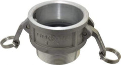 EVER-TITE Coupling Products - 3" Aluminum Cam & Groove Suction & Discharge Hose Female Coupler Male NPT Thread - Part B, 3" Thread, 125 Max psi - Industrial Tool & Supply