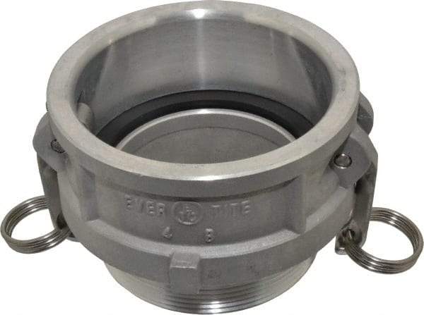 EVER-TITE Coupling Products - 4" Aluminum Cam & Groove Suction & Discharge Hose Female Coupler Male NPT Thread - Part B, 4" Thread, 100 Max psi - Industrial Tool & Supply