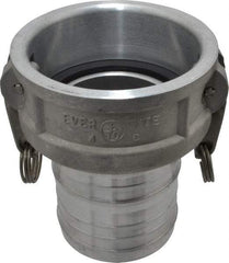 EVER-TITE Coupling Products - 4" Aluminum Cam & Groove Suction & Discharge Hose Female Coupler Hose Shank - Part C, 100 Max psi - Industrial Tool & Supply