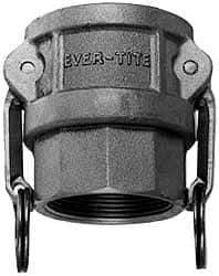 EVER-TITE Coupling Products - 4" Stainless Steel Cam & Groove Suction & Discharge Hose Female Coupler Female NPT Thread - Part D, 4" Lock-On Thread, 100 Max psi - Industrial Tool & Supply