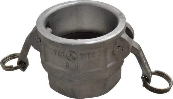 EVER-TITE Coupling Products - 3" Aluminum Cam & Groove Suction & Discharge Hose Female Coupler Female NPT Thread - Part D, 3" Thread, 125 Max psi - Industrial Tool & Supply