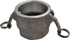 EVER-TITE Coupling Products - 3" Aluminum Cam & Groove Suction & Discharge Hose Female Coupler Female NPT Thread - Part D, 3" Thread, 125 Max psi - Industrial Tool & Supply