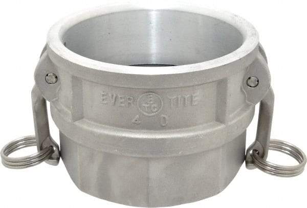 EVER-TITE Coupling Products - 4" Aluminum Cam & Groove Suction & Discharge Hose Female Coupler Female NPT Thread - Part D, 4" Thread, 100 Max psi - Industrial Tool & Supply