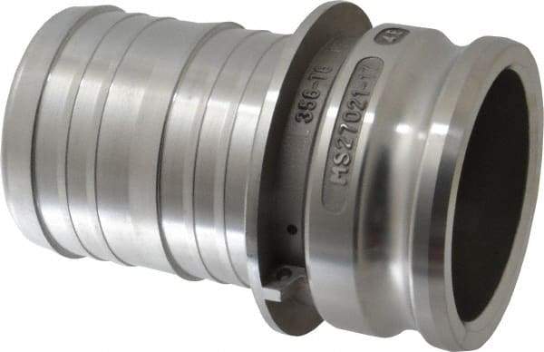 EVER-TITE Coupling Products - 4" Aluminum Cam & Groove Suction & Discharge Hose Male Adapter Hose Shank - Part E, 100 Max psi - Industrial Tool & Supply