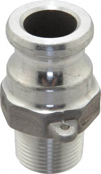 EVER-TITE Coupling Products - 3/4" Aluminum Cam & Groove Suction & Discharge Hose Male Adapter Male NPT Thread - Part F, 3/4" Thread, 250 Max psi - Industrial Tool & Supply