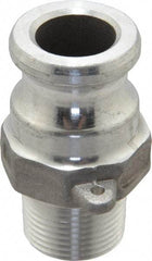 EVER-TITE Coupling Products - 3/4" Aluminum Cam & Groove Suction & Discharge Hose Male Adapter Male NPT Thread - Part F, 3/4" Thread, 250 Max psi - Industrial Tool & Supply
