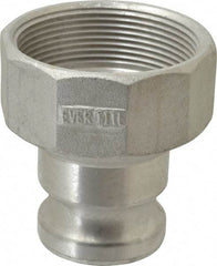 EVER-TITE Coupling Products - 2" Aluminum Cam & Groove Suction & Discharge Hose Male Adapter Female NPT Thread - Part A, 3" Thread, 250 Max psi - Industrial Tool & Supply