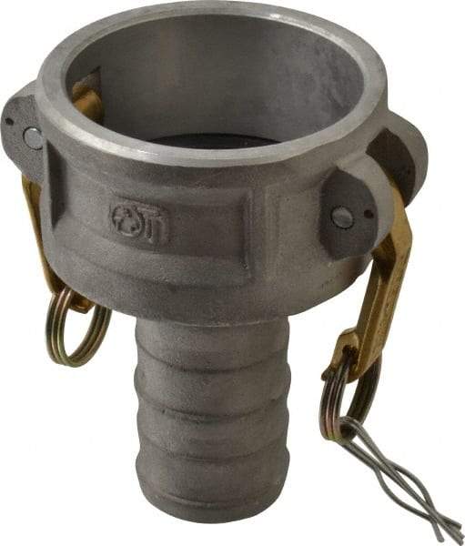 EVER-TITE Coupling Products - 3" Aluminum Cam & Groove Suction & Discharge Hose Female Coupler Hose Shank - Part C, 125 Max psi - Industrial Tool & Supply