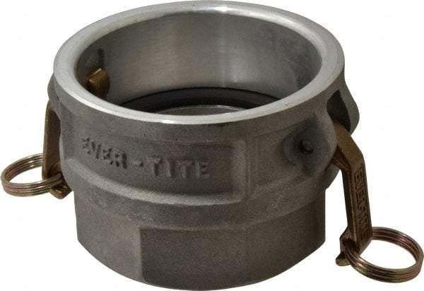 EVER-TITE Coupling Products - 4" Aluminum Cam & Groove Suction & Discharge Hose Female Coupler Female NPT Thread - Part D, 3" Thread, 100 Max psi - Industrial Tool & Supply