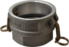 EVER-TITE Coupling Products - 4" Aluminum Cam & Groove Suction & Discharge Hose Female Coupler Female NPT Thread - Part D, 3" Thread, 100 Max psi - Industrial Tool & Supply