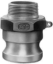 EVER-TITE Coupling Products - 3" Aluminum Cam & Groove Suction & Discharge Hose Male Adapter Male NPT Thread - Part F, 4" Thread, 125 Max psi - Industrial Tool & Supply