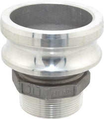 EVER-TITE Coupling Products - 3" Aluminum Cam & Groove Suction & Discharge Hose Male Adapter Male NPT Thread - Part F, 2" Thread, 125 Max psi - Industrial Tool & Supply