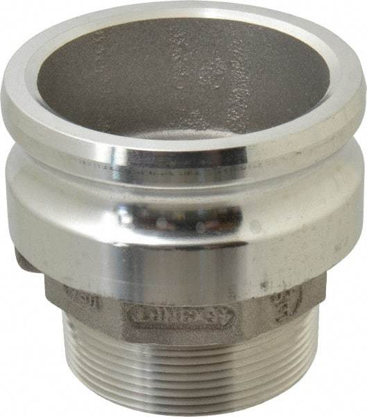 EVER-TITE Coupling Products - 4" Aluminum Cam & Groove Suction & Discharge Hose Male Adapter Male NPT Thread - Part F, 3" Thread, 100 Max psi - Industrial Tool & Supply