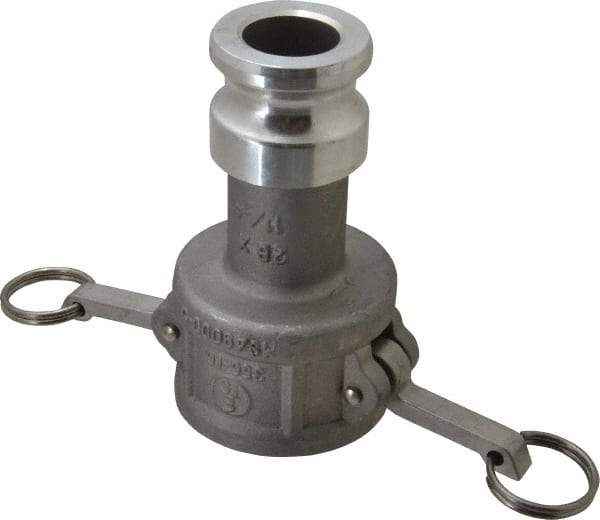 EVER-TITE Coupling Products - 2" Aluminum Cam & Groove Suction & Discharge Hose Female Coupler Male Adapter - 1-1/2" Thread, 250 Max psi - Industrial Tool & Supply