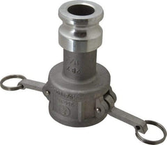 EVER-TITE Coupling Products - 2" Aluminum Cam & Groove Suction & Discharge Hose Female Coupler Male Adapter - 1-1/2" Thread, 250 Max psi - Industrial Tool & Supply