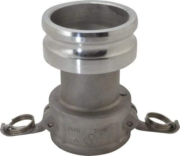 EVER-TITE Coupling Products - 3" Aluminum Cam & Groove Suction & Discharge Hose Female Coupler Male Adapter - 4" Thread, 125 Max psi - Industrial Tool & Supply