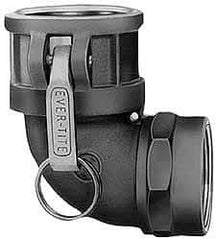 EVER-TITE Coupling Products - 2-1/2" Aluminum Cam & Groove Suction & Discharge Hose Female Coupler Female NPT Thread, 90° - Part D, 2-1/2" Thread, 150 Max psi - Industrial Tool & Supply
